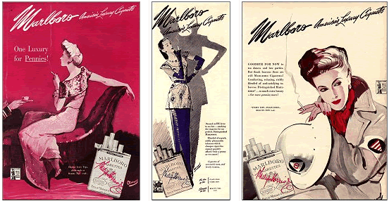 Реклама Marlboro 20-х гг. прошлого столетия